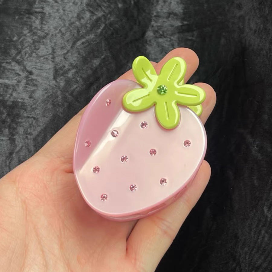 Pink Strawberry Hair Clip