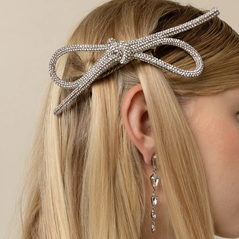 Diamond Hair Bow Clip